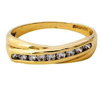 9ct gold Cubic Zirconia half eternity Ring size O